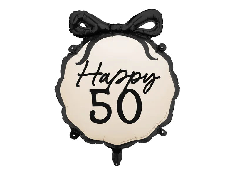 Ballon à hélium 50 ans Noir Blanc 53cm