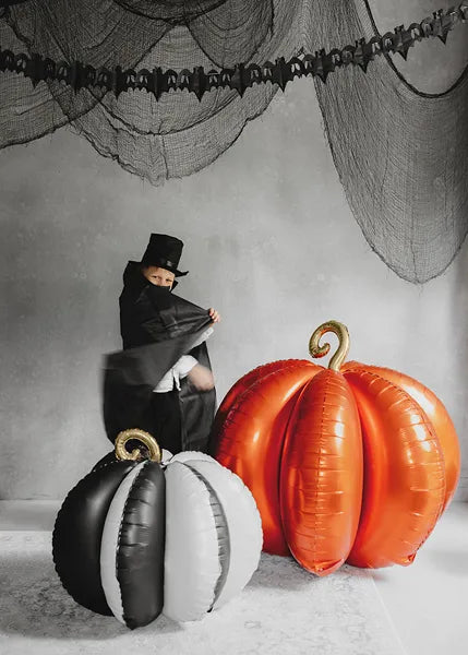 Pumpkin Helium Balloon Black White Empty 39cm