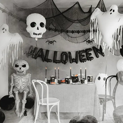 Halloween Ballon à hélium blanc noir tête de mort vide 41cm