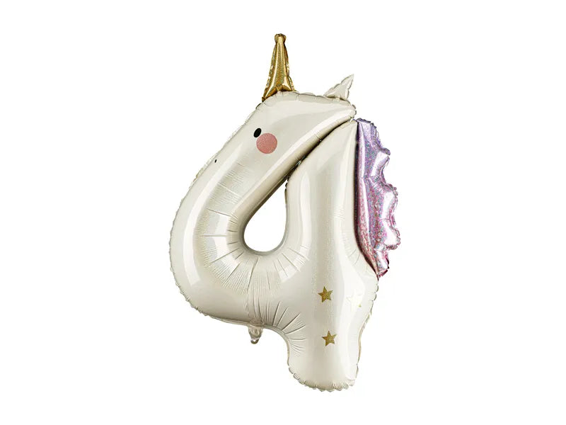 Ballon à l'hélium 4 ans Licorne, 93cm, mélange