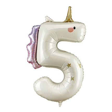 Ballon à l'hélium 5 Licorne, 93cm, mélange