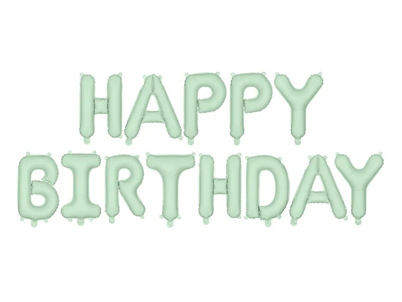 Ballon Lettre Joyeux Anniversaire Vert Menthe 3.4m