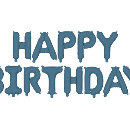 Set de ballons Happy Birthday Bleu Vide 35cm