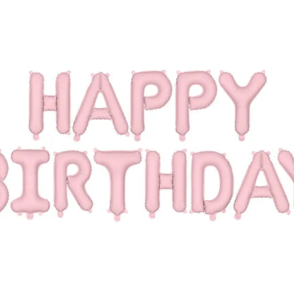 Ballon Lettre Joyeux Anniversaire Rose Clair 3.4m