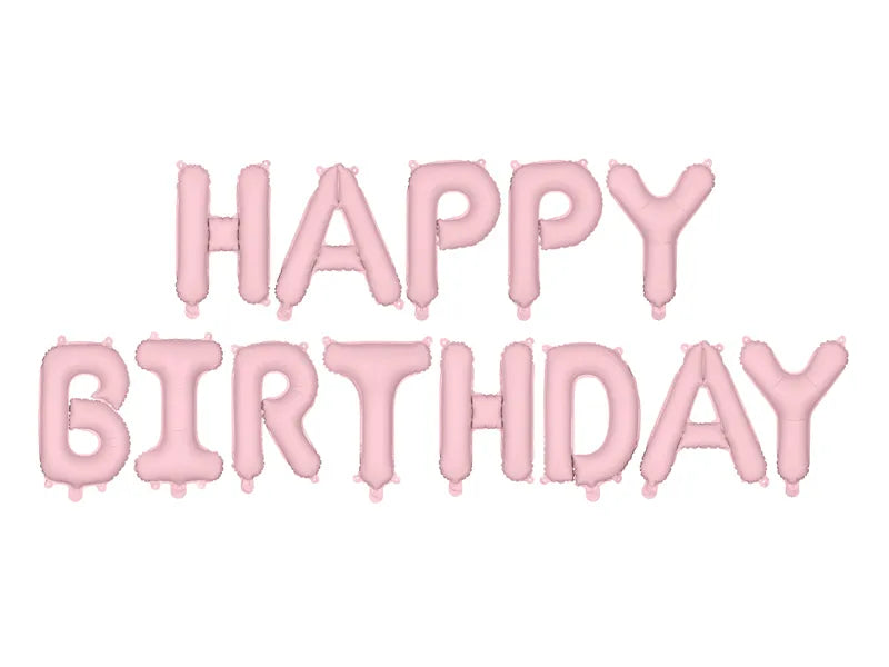 Ballon Lettre Joyeux Anniversaire Rose Clair 3.4m