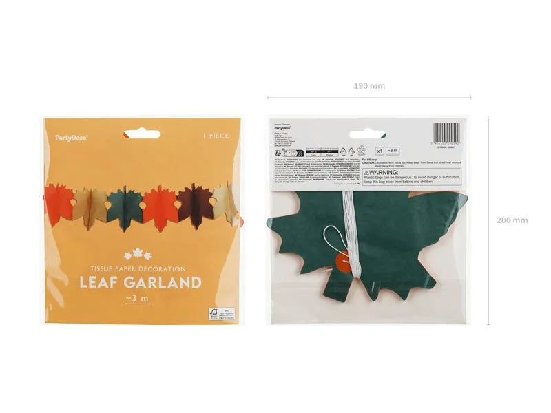 Guirlande de feuilles automne 3m