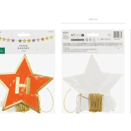 Guirlande d'étoiles Happy Birthday 2.6m