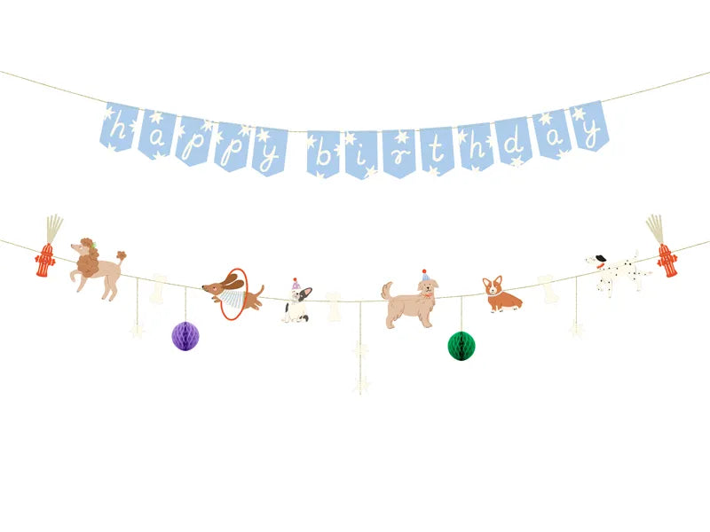 Guirlande de lettres Happy Birthday Chiens 2.1m
