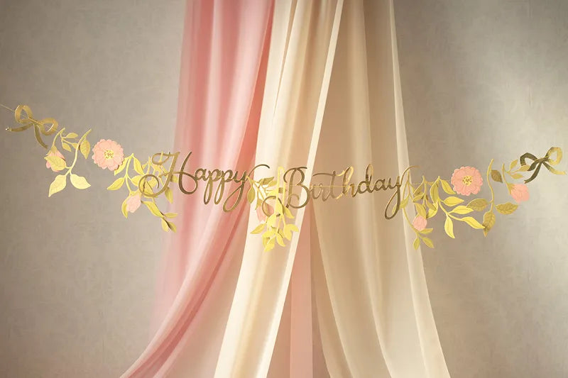 Guirlande de fleurs Happy Birthday 1.3m