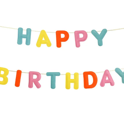 Guirlande de lettres Happy Birthday Feutre coloré 3m