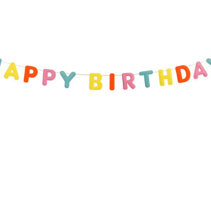 Guirlande de lettres Happy Birthday Feutre coloré 3m