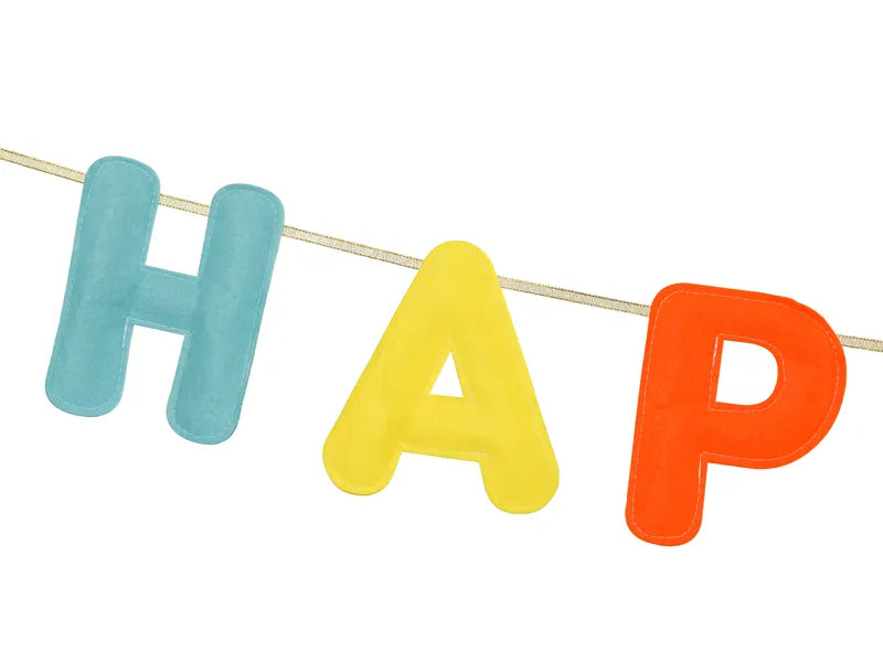 Guirlande de lettres Happy Birthday Feutre coloré 3m