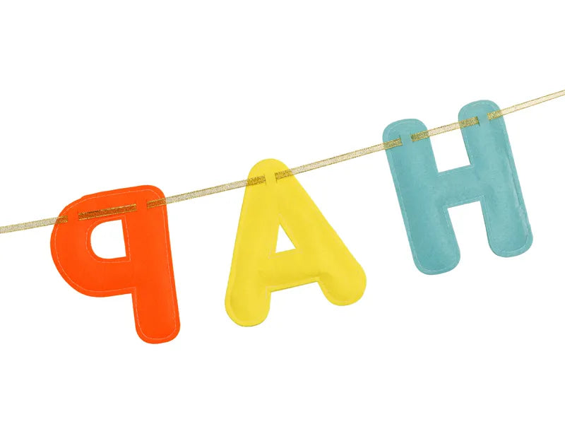 Guirlande de lettres Happy Birthday Feutre coloré 3m