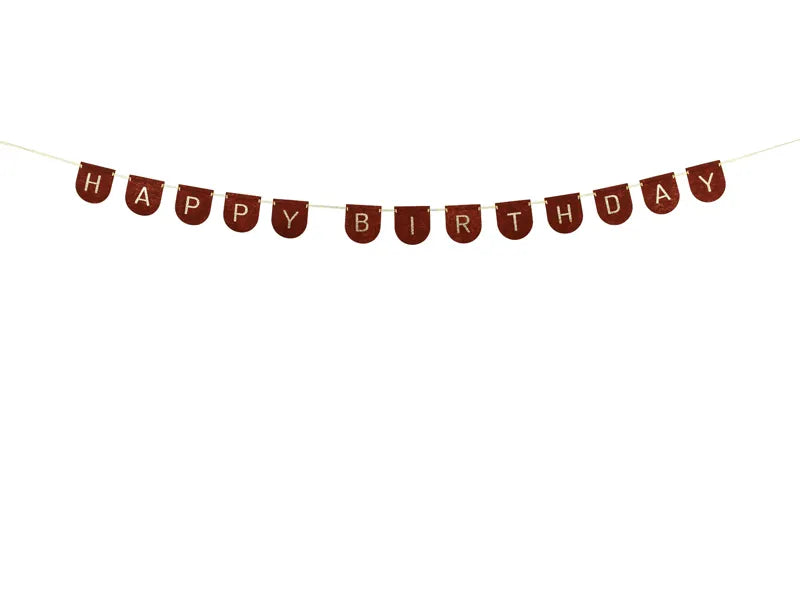 Guirlande de lettres Happy Birthday Noir Or 3m