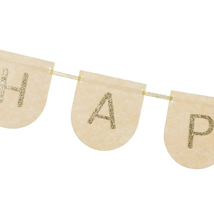 Guirlande de lettres Happy Birthday Or Rose 3m