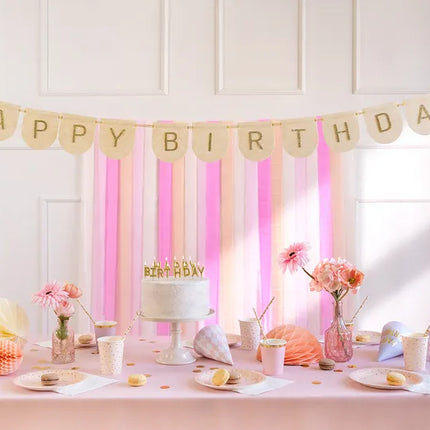 Guirlande de lettres Happy Birthday Or Rose 3m