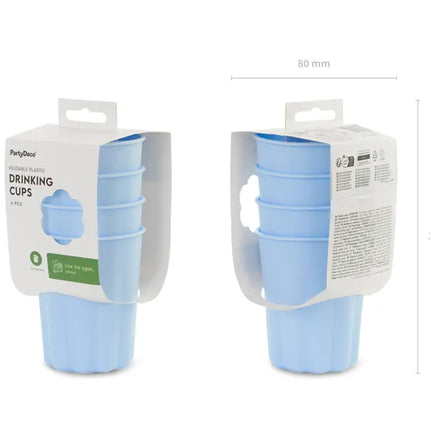 Gobelets bleus en plastique 220ml 4pcs