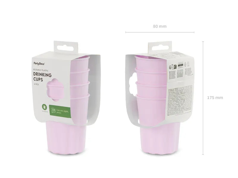 Gobelets violets en plastique 220ml 4pcs