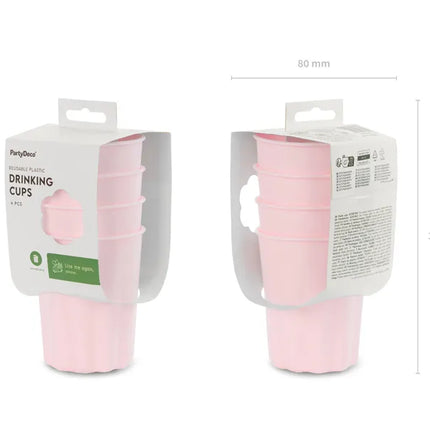 Gobelets en plastique roses 220ml 4pcs