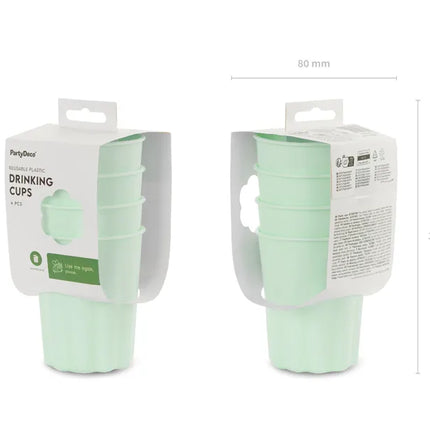 Gobelets turquoise en plastique 220ml 4pcs
