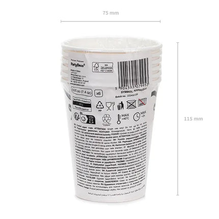 Tasses noires et blanches Bow 220ml 6pcs