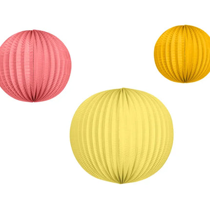 Lanternes colorées en papier 3pcs
