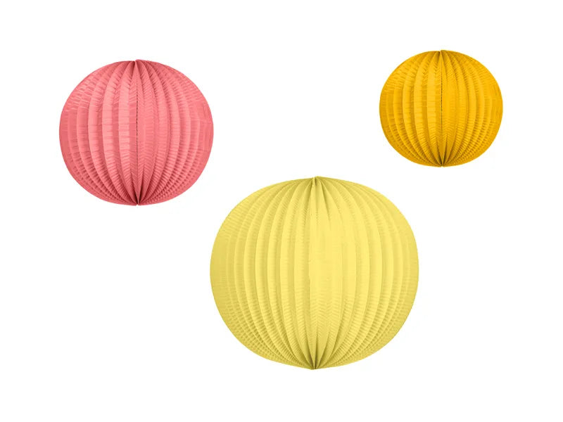 Lanternes colorées en papier 3pcs