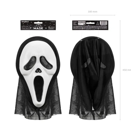 Masque d'Halloween à capuche, 18x31cm, mélange