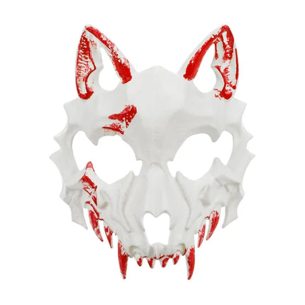Masque de loup Blanc Rouge