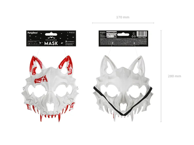 Masque de loup Blanc Rouge