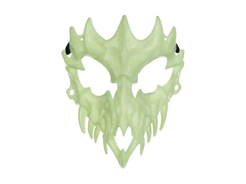 Masque d'Halloween Crâne vert qui brille dans le noir
