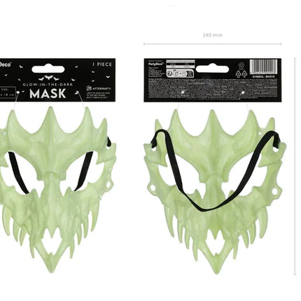 Masque d'Halloween Crâne vert qui brille dans le noir