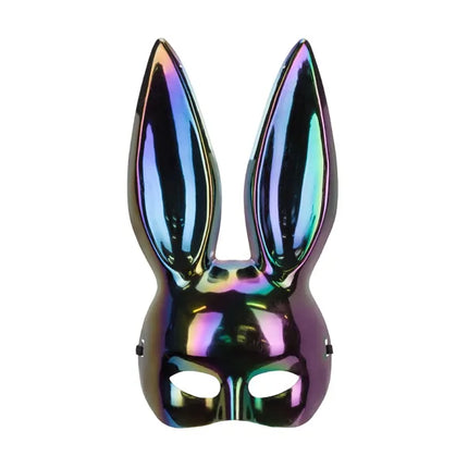 Masque oreilles de lapin Noir irisé