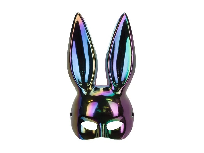 Masque oreilles de lapin Noir irisé