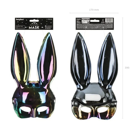 Masque oreilles de lapin Noir irisé
