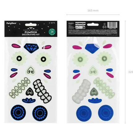 Dia De Los Muertos Stickers Gel Glow In The Dark 2 pieces