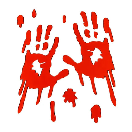 Autocollant de fenêtre Halloween Mains sanglantes rouges 24.5cm