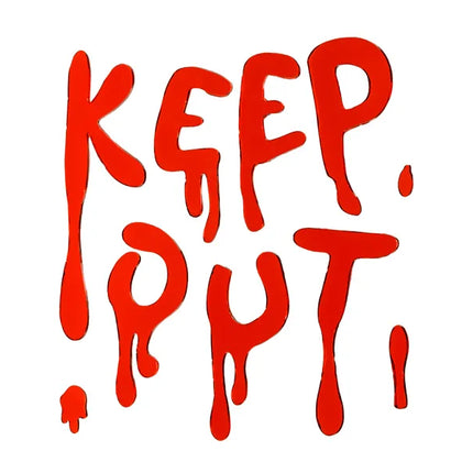 Autocollant de fenêtre Halloween Rouge Keep Out 18cm
