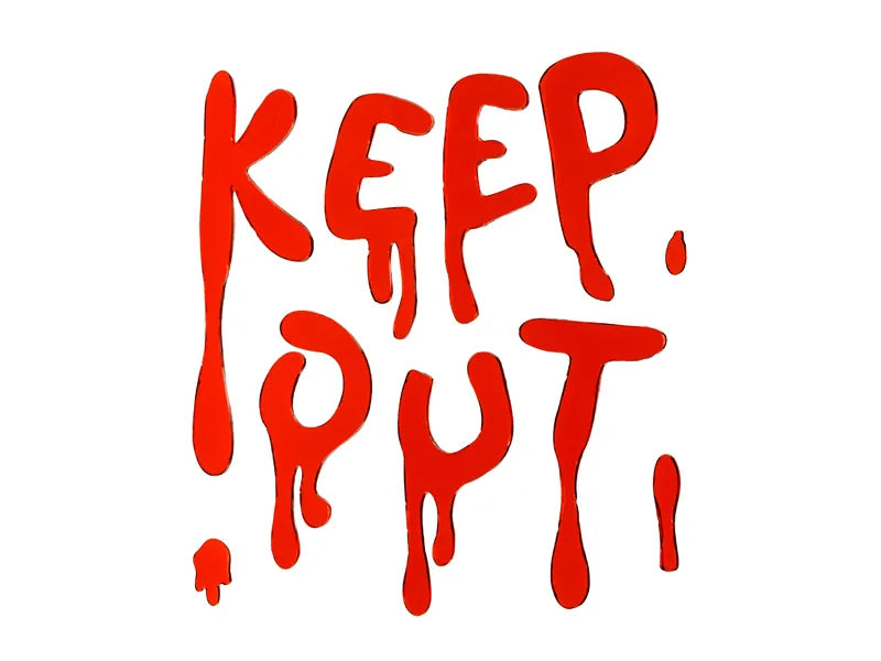 Autocollant de fenêtre Halloween Rouge Keep Out 18cm