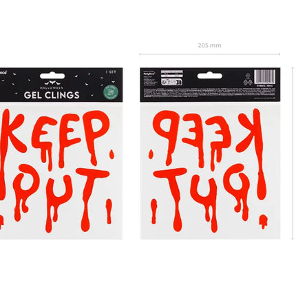 Autocollant de fenêtre Halloween Rouge Keep Out 18cm