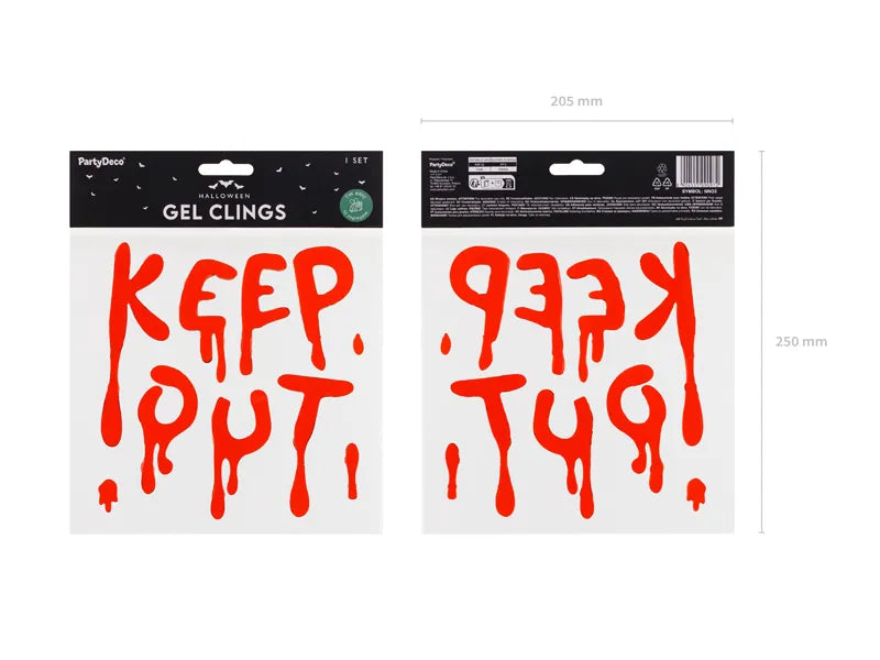 Autocollant de fenêtre Halloween Rouge Keep Out 18cm
