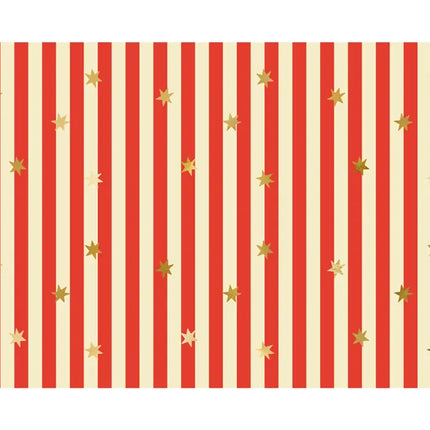 Nappe de cirque papier rayé rouge blanc 1.8m