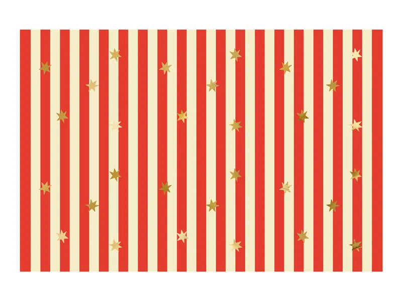 Nappe de cirque papier rayé rouge blanc 1.8m