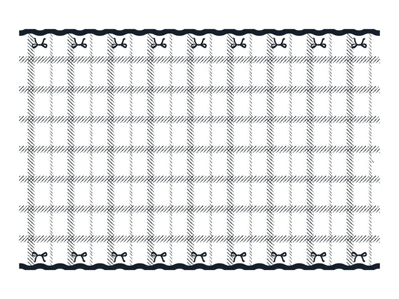 Nappe à nœuds en papier noir et blanc 1.8m