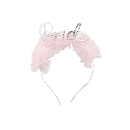 Bandeau de mariée rose argent