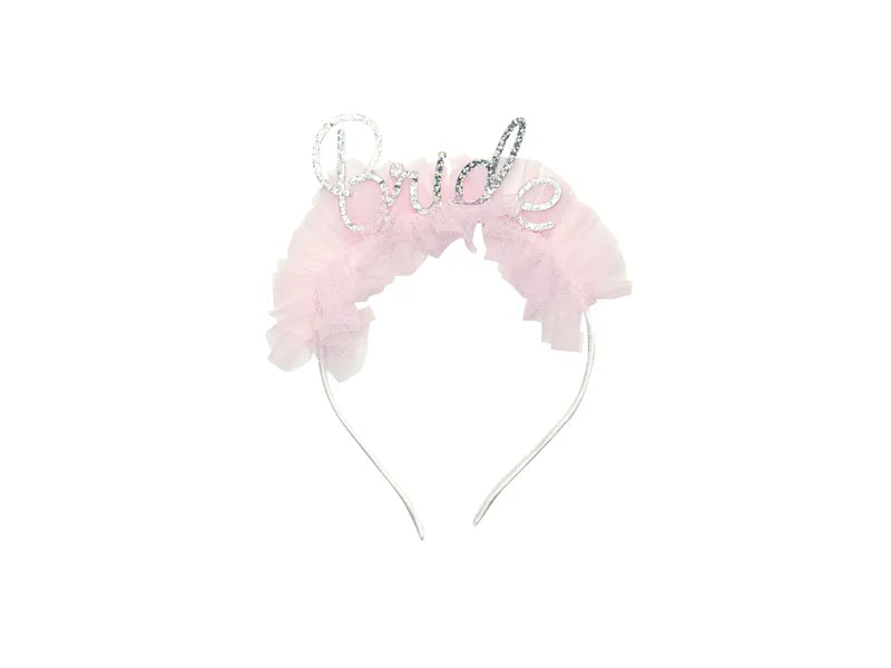 Bandeau de mariée rose argent