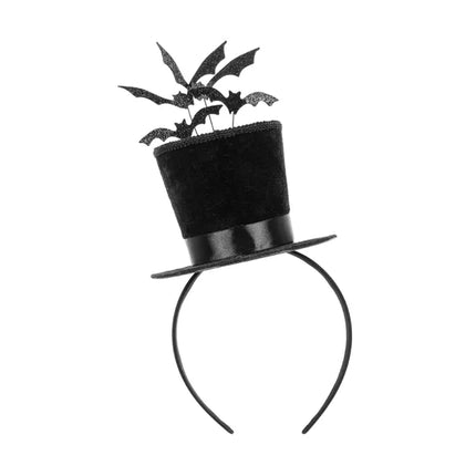 Chapeau serre-tête noir avec chauves-souris