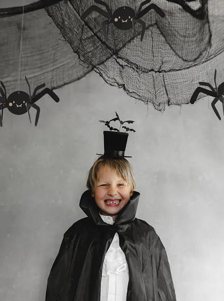 Chapeau serre-tête noir avec chauves-souris