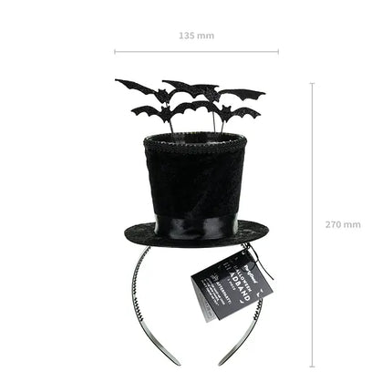 Chapeau serre-tête noir avec chauves-souris