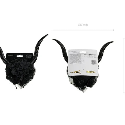Bandeau diable noir avec voile
